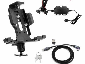 Arkon Mounts Heavy-Duty LockVise Metal Locking Tablet Mount Kit with Hardwire Power Adapter & Magnetic USB-C Cable (TAB42AMPSMC)