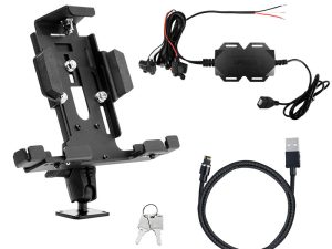 Arkon Mounts LockVise Metal Locking Tablet Mount with Drill Base Mount and Magnetic Lightning Charge Cable for Commercial and Enterprise (TAB42AMPSML)