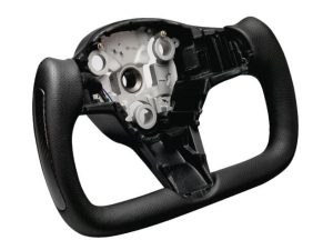 Rydeen Mobile Black Perforated Nappa Leather Yoke Steering Wheel for Tesla Model 3 and Model Y (YSW-16PB)